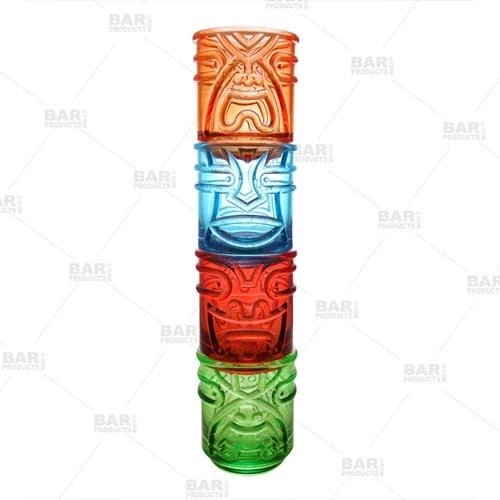 Cheap ❤️ Bars Colored Tiki Stacking Tumblers (12oz) - Set Of 4 🔔 4 Cheap ❤️ Bars Colored Tiki Stacking Tumblers (12oz) - Set Of 4 🔔 - Image 2