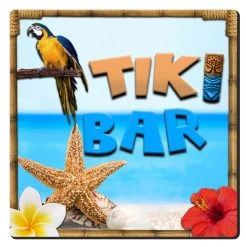Brand new 😉 Bars 3.5in Foam Square Coaster - Tiki Beach Theme 😍