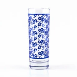 Brand new ⨠Bars BarConicĀ® Blue Hibiscus Pattern Highball Glass - 9.5 Oz š
