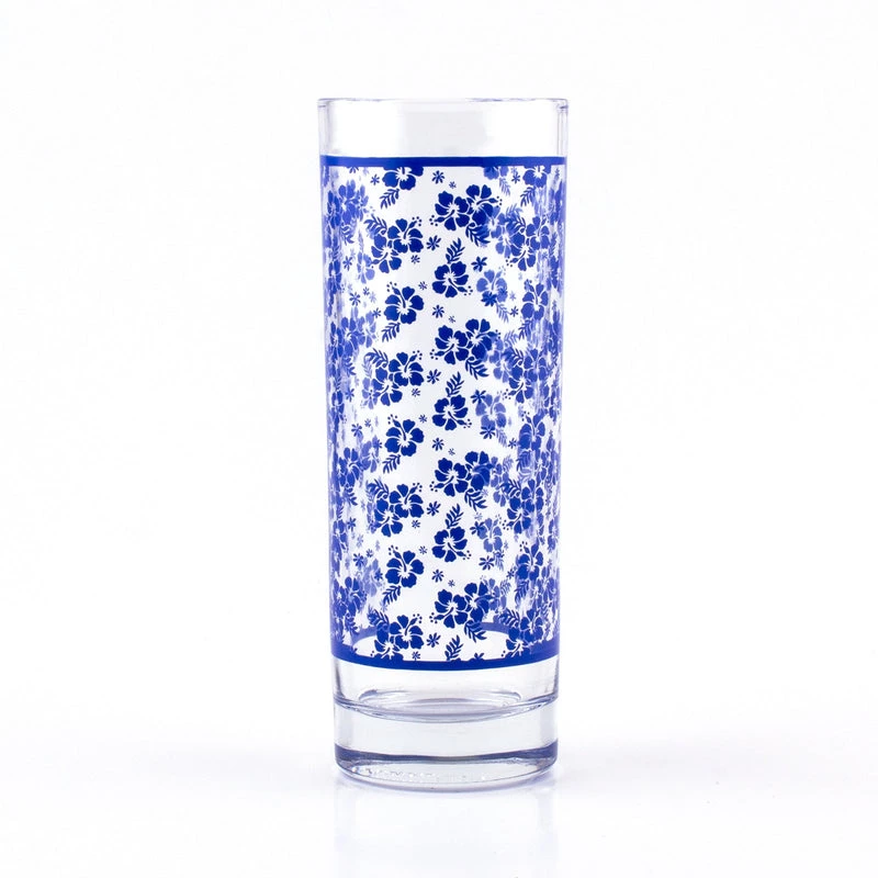 Brand new ✨ Bars BarConic® Blue Hibiscus Pattern Highball Glass - 9.5 Oz 👍 3 Brand new ✨ Bars BarConic® Blue Hibiscus Pattern Highball Glass - 9.5 Oz 👍