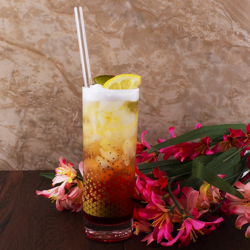 Deals 😉 Bars BarConic® Gold Geometric Pattern Highball Glass - 9.5 Oz 🧨 4 Deals 😉 Bars BarConic® Gold Geometric Pattern Highball Glass - 9.5 Oz 🧨 - Image 2