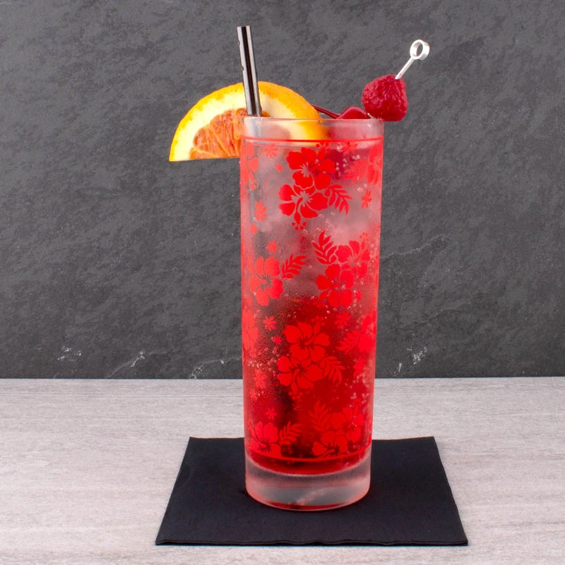 Wholesale 🔥 Bars BarConic® Red Hibiscus Pattern Highball Glass - 9.5 Oz 😉 5 Wholesale 🔥 Bars BarConic® Red Hibiscus Pattern Highball Glass - 9.5 Oz 😉 - Image 3