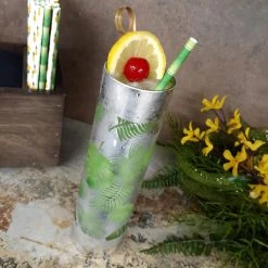 Coupon 💯 Bars Tom Collins Glass - Tropical Leaves - 16 Ounce 🛒 -BARS Sales Store GW TRTC 16 Rollover 1 800x