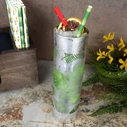 Coupon 💯 Bars Tom Collins Glass - Tropical Leaves - 16 Ounce 🛒 -BARS Sales Store GW TRTC 16 Rollover 2 800x