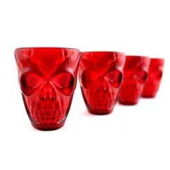 Wholesale 🌟 Bars Plastic Shot Glasses - Gothic Ruby Skull - 2 Ounce - 4 Pack ⌛ -BARS Sales Store Red Skull Shot Cups set of 4 1 800x