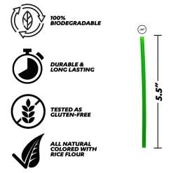 Cheap 👍 Bars Pasta Straws - Gluten-Free 5.5" - Green - 190 Pk 😉 -BARS Sales Store STR PASTA SGR190 GREEN 800x