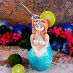 Coupon ⌛ Bars BarConic® - Mermaid Tiki Drinkware - 16oz ⭐ -BARS Sales Store barconic mermaid tiki scene2 800x