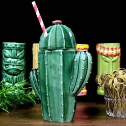 Flash Sale ✨ Bars BarConic ® Cactus Tiki Mug With Lid - 15 Oz 🥰 -BARS Sales Store cactus tiki mug bpc 7 800x