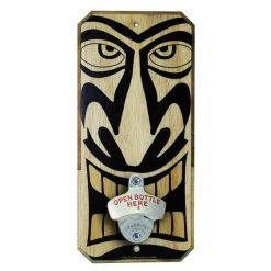 Best Sale 🎁 Bars TIKI - Wood Plaque Wall Mounted Bottle Opener 🥰