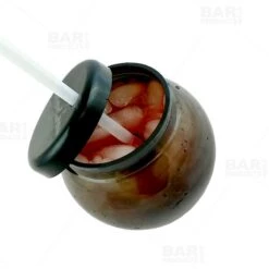 Outlet ⌛ Bars BarConic® Plastic Fishbowl Drinkware - Black - 20 Ounce - With Lid And Straw 😀 -BARS Sales Store dw fbwlid blk 800 white liquid bpc 800x