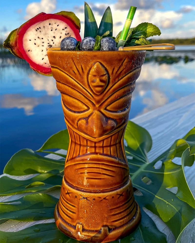 New 🛒 Bars BarConic® Ceramic Tiki Mug - Koa 💯 4 New 🛒 Bars BarConic® Ceramic Tiki Mug - Koa 💯 - Image 2