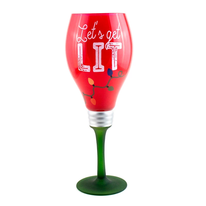 Deals ๐ Bars Holiday Novelty Wine Glass - Let's Get Lit - 20 Ounce ๐ 4 Deals ๐ Bars Holiday Novelty Wine Glass - Let's Get Lit - 20 Ounce ๐ - Image 2