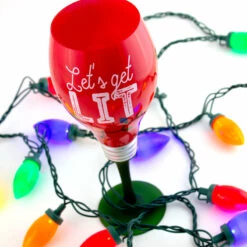 Deals 😀 Bars Holiday Novelty Wine Glass - Let's Get Lit - 20 Ounce 🔔