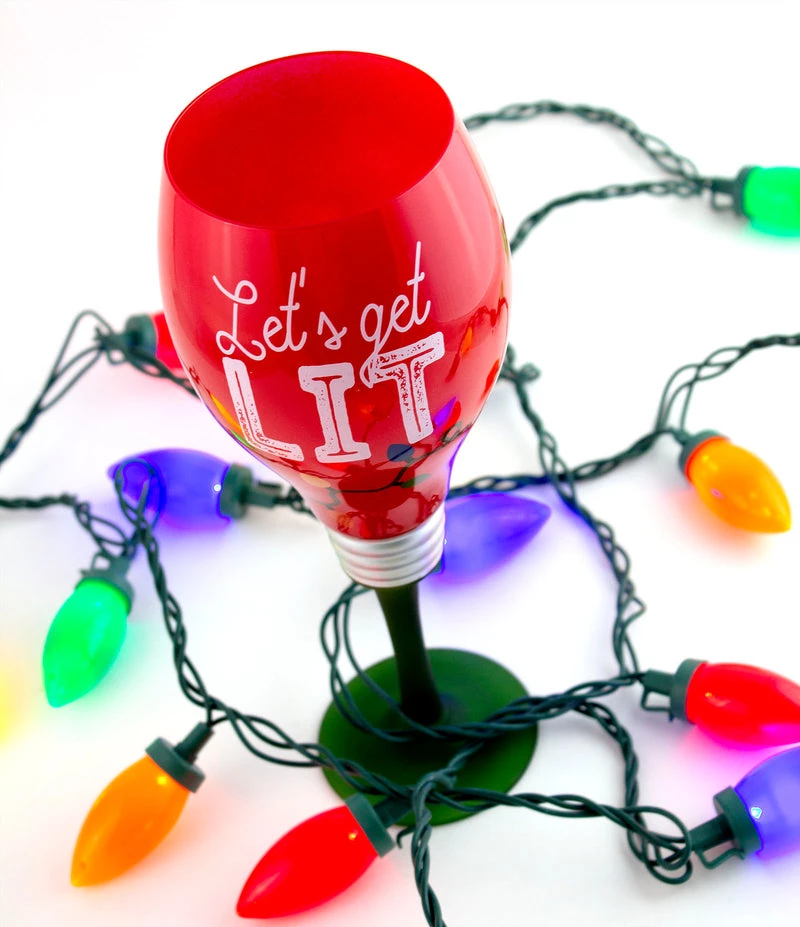 Deals ๐ Bars Holiday Novelty Wine Glass - Let's Get Lit - 20 Ounce ๐ 3 Deals ๐ Bars Holiday Novelty Wine Glass - Let's Get Lit - 20 Ounce ๐