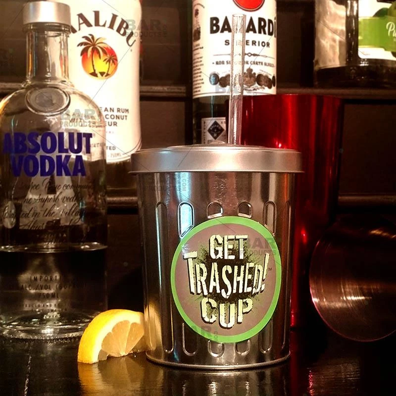 Outlet 🔥 Bars Metal Trash Can Drinking Cup W/ Straw And Lid - 30oz 🤩 4 Outlet 🔥 Bars Metal Trash Can Drinking Cup W/ Straw And Lid - 30oz 🤩 - Image 2