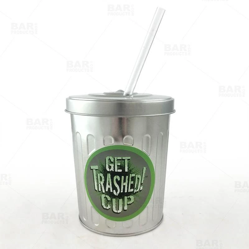 Outlet 🔥 Bars Metal Trash Can Drinking Cup W/ Straw And Lid - 30oz 🤩 3 Outlet 🔥 Bars Metal Trash Can Drinking Cup W/ Straw And Lid - 30oz 🤩