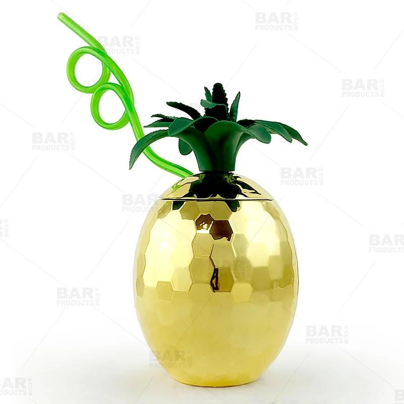 Promo β Bars Plastic Gold Pineapple Drinking Cup W/ Straw And Lid - 28oz π 3 Promo β Bars Plastic Gold Pineapple Drinking Cup W/ Straw And Lid - 28oz π