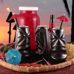 Brand new 🌟 Bars Gun Metal Black Kumu Tiki Mug -20oz. 🎉