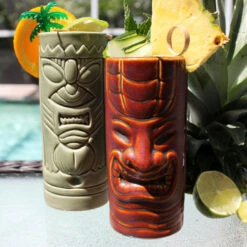 New 🤩 Bars 11oz Mean Green Tiki Mug ❤️ 9 New 🤩 Bars 11oz Mean Green Tiki Mug ❤️ -BARS Sales Store mean green grin tiki mugs by pool 800x