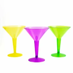 Flash Sale 🌟 Bars 12 Count - 2 Piece Martini Glasses - Assorted Neon - 9 Ounce 🔥