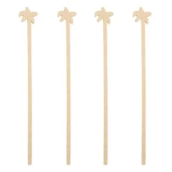 Deals 🤩 Bars BarConic® Wooden Palm Tree Swizzle Sticks - 100 Pack 🎉