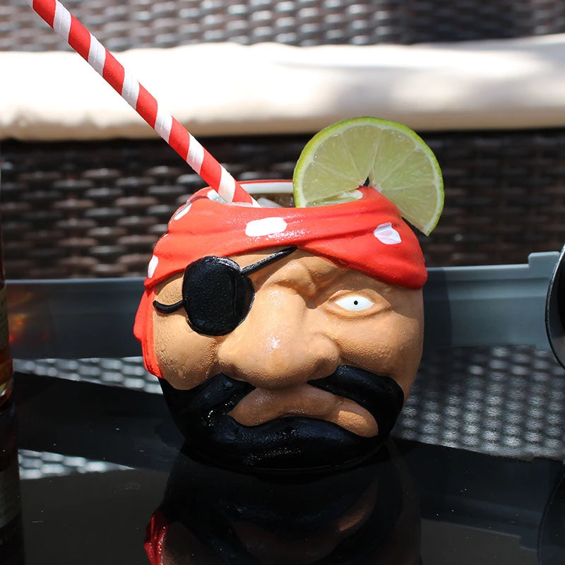 Promo 🎁 Bars Pirate Head Tiki Mug - 16 Ounce 😉 4 Promo 🎁 Bars Pirate Head Tiki Mug - 16 Ounce 😉 - Image 2