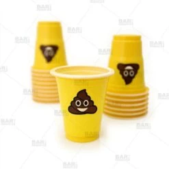Hot Sale 🛒 Bars Poop Emoji Shot Plastic Cups - 1 Oz - 20 Pack ⌛
