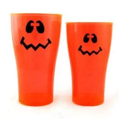 Wholesale 🎁 Bars Neon Orange Polycarbonate Cup - Wacky Jack O'Lantern - 2 Sizes Available 🤩