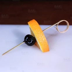 Deals 🧨 Bars BarConic® Bamboo Cocktail Picks - Ring Shaped - (Pack Of 100) 🌟 -BARS Sales Store ring top bamboo cocktail pick with garnishes 800x