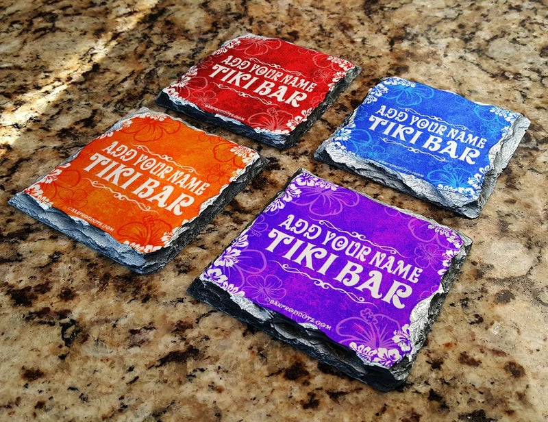 Hot Sale ๐ Bars Tiki Themed CUSTOMIZABLE Rock Slate Coasters โจ 5 Hot Sale ๐ Bars Tiki Themed CUSTOMIZABLE Rock Slate Coasters โจ - Image 3