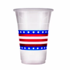 New 🛒 Bars 16 Ounce - Soft Plastic Cups - Flag 20 Ct. ⭐