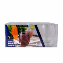 Promo 😀 Bars Clear Stemless Wine Goblet - 12 Ounce - 6 Count ✨ -BARS Sales Store stemless wine goblet 6pk clean1 800x