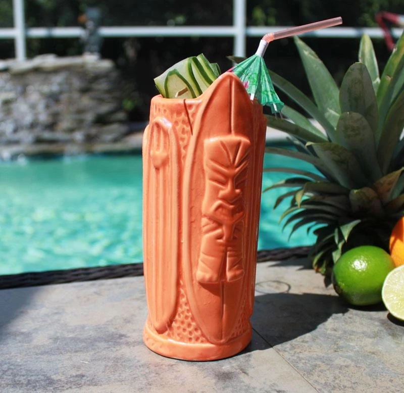 Budget 😍 Bars Tiki Surf Mug- Orange 💯 5 Budget 😍 Bars Tiki Surf Mug- Orange 💯 - Image 3