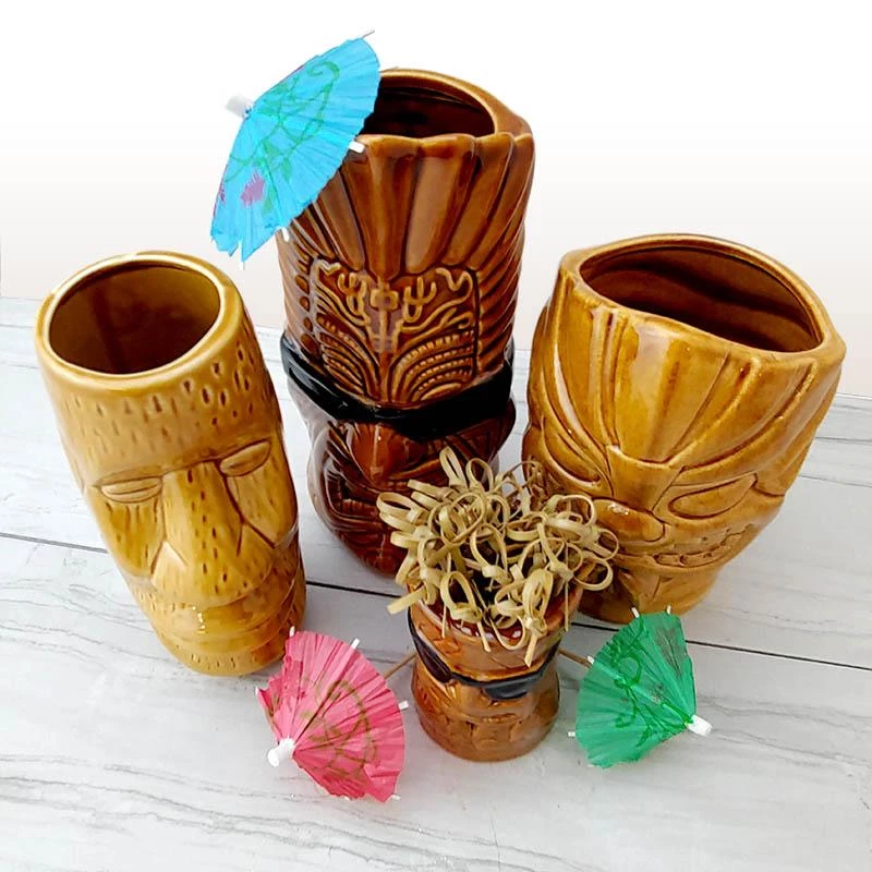 Cheapest 🔔 Bars Tiki Mugs Drinkware Package 1 - Set Of 4 🛒 4 Cheapest 🔔 Bars Tiki Mugs Drinkware Package 1 - Set Of 4 🛒 - Image 2