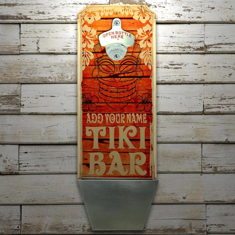 Promo ๐ Bars Add Your Name - Wall Mounted Wood Plaque Bottle Opener & Cap Catcher - Vintage Tiki Bar ๐คฉ 5 Promo ๐ Bars Add Your Name - Wall Mounted Wood Plaque Bottle Opener & Cap Catcher - Vintage Tiki Bar ๐คฉ - Image 3
