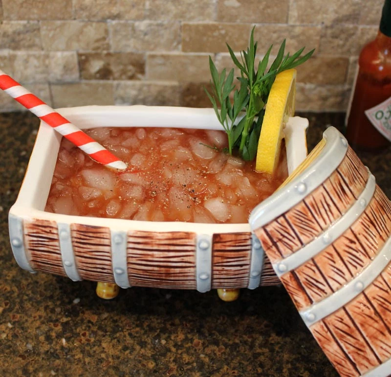 Top 10 😉 Bars BarConic® Tiki Barrel W/ Lid - 20 Ounce ✔️ 4 Top 10 😉 Bars BarConic® Tiki Barrel W/ Lid - 20 Ounce ✔️ - Image 2