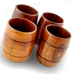 Deals 😀 Bars Barrel Wood Shots - Set Of 4 - 2 Ounce 🎉